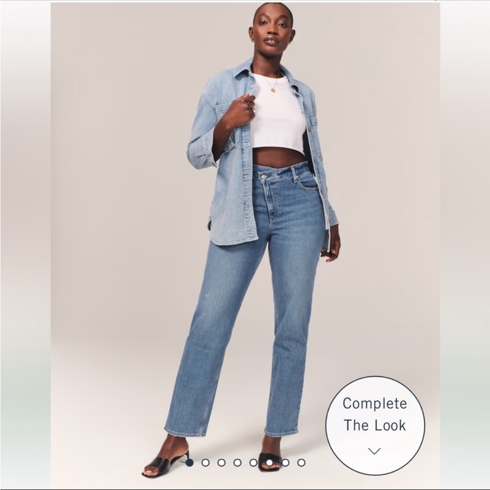 Abercrombie&Fitch Curve Love 90s straight leg ultra high rise jeans